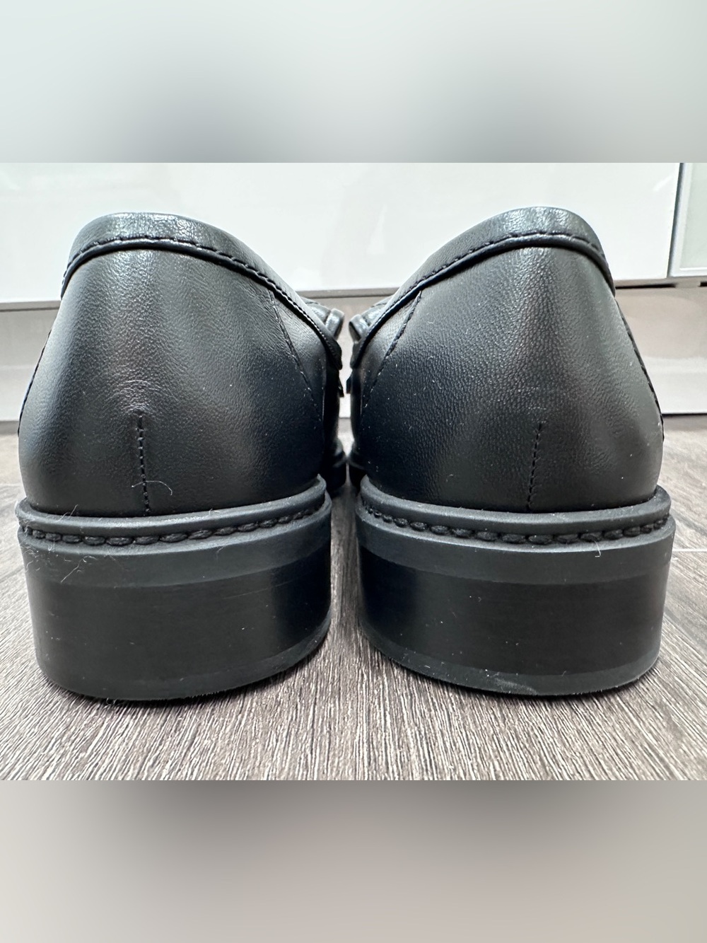 $1.8K 2026 CHANEL BLACK LEATHER LOAFERS MOCCASINS With GOLD CC TURNLOCK LOGO 38C - Picture 12 of 16